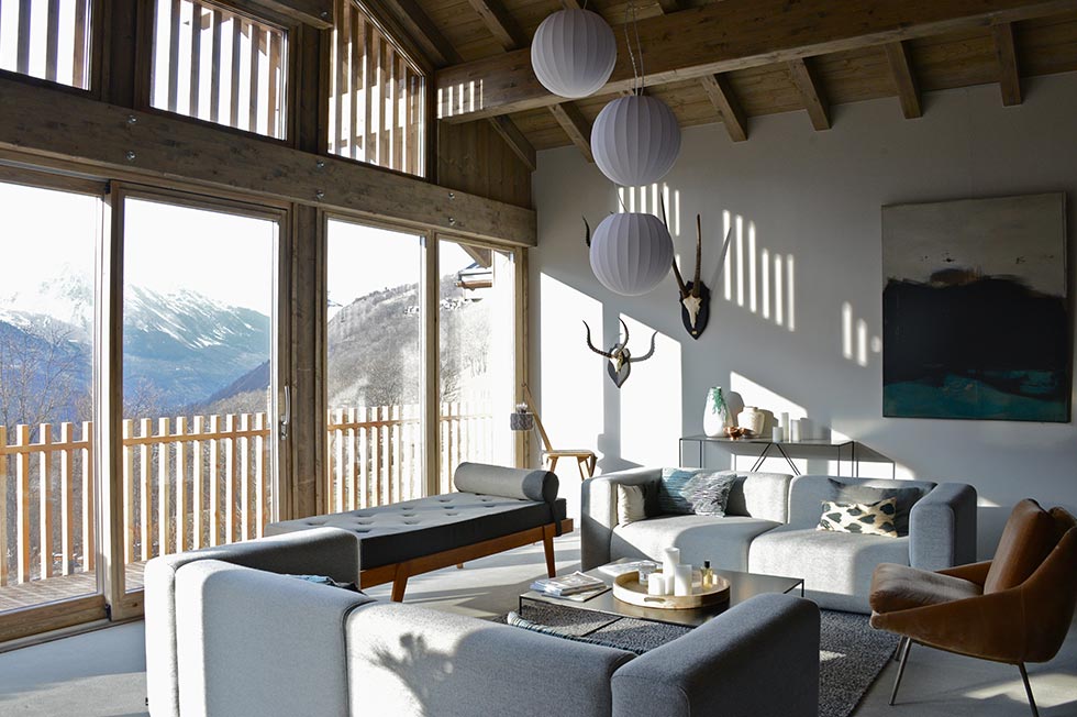 Chalet 2 living area with views